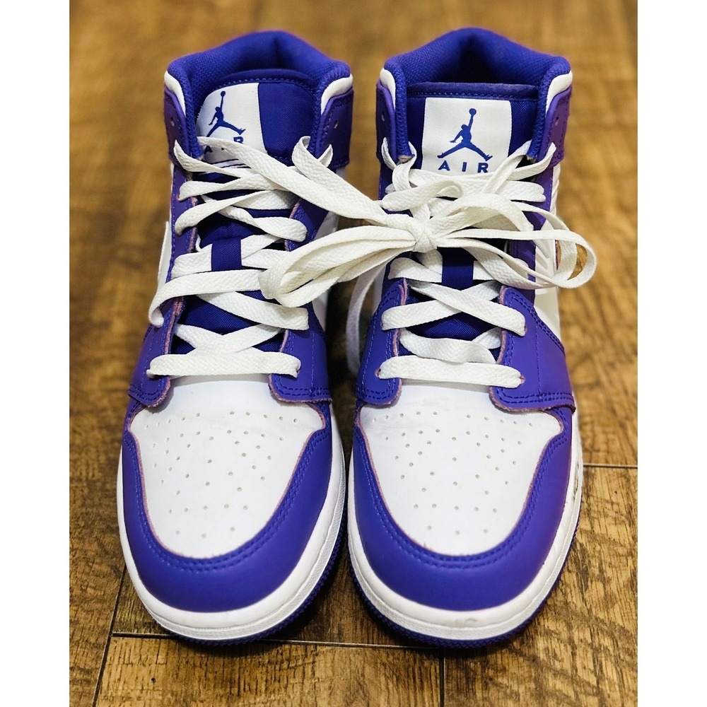 Nike Air Jordan 1 Mid Purple White GS DQ8423-511 Size 6Y - Picture 2 of 7